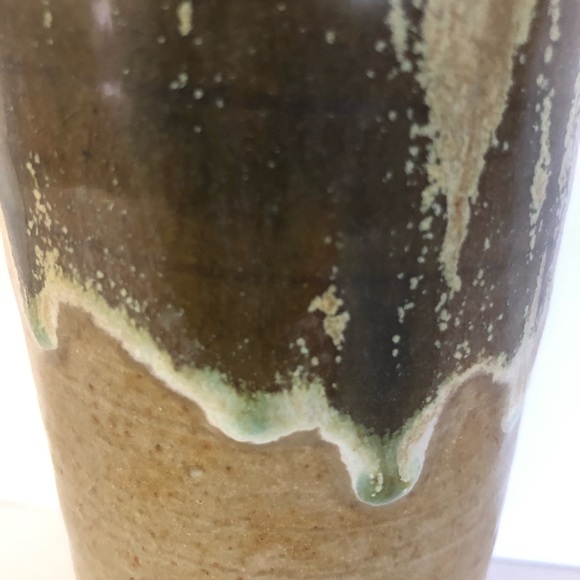 Vintage Toyo Japan drip glazed cylinder vase - Picture 8 of 8